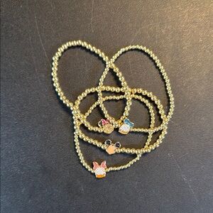 BaubleBar Disney Gold Beaded Bracelets with Charms